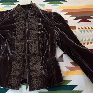Luscious velvet embroidered BCBG Max Azaria jacket